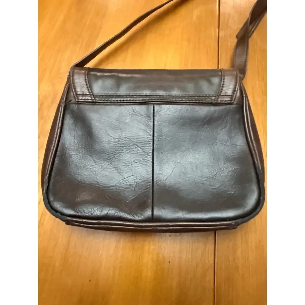 Vintage Tignanello black brown leather crossbody bag adjustable strap casual